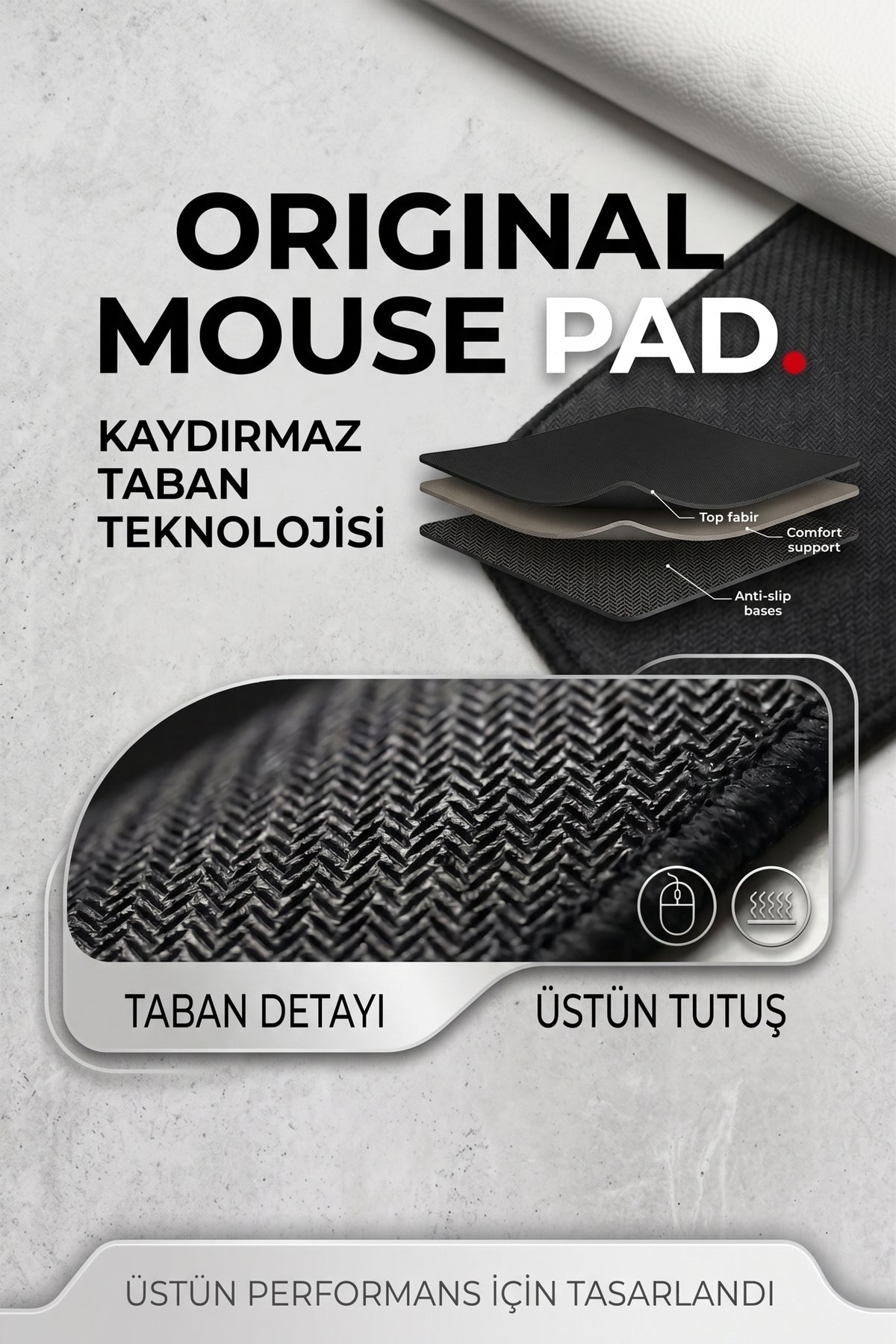 70x30 Profesyonel Gaming Mouse Pad - Kaydırmaz Taban, Pürüzsüz Yüzey, Hassas Kontrol, Dikişli Kenar