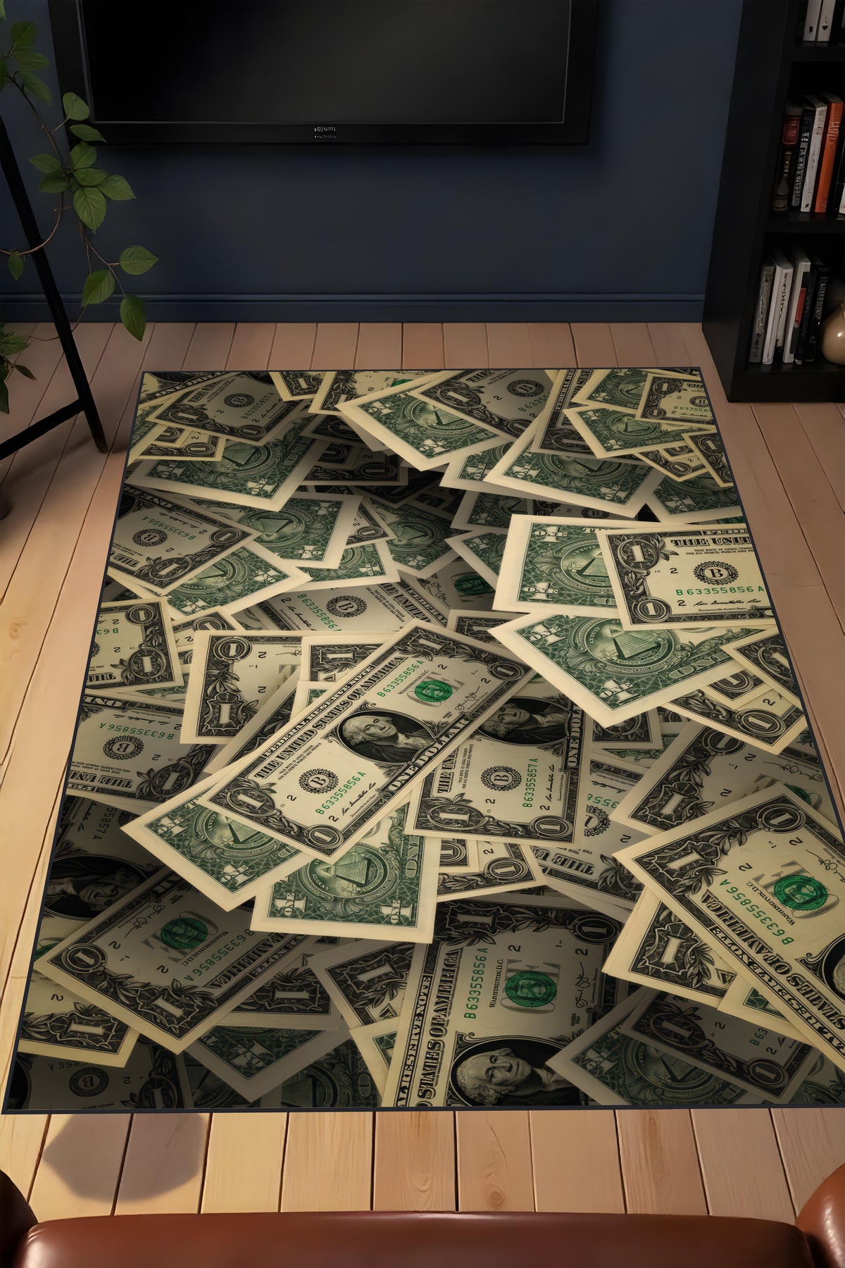 Makinede yıkanabilir dijital baskı Dolar Desenli Gamer Halısı kaymaz taban çocuk halısı ve yolluk