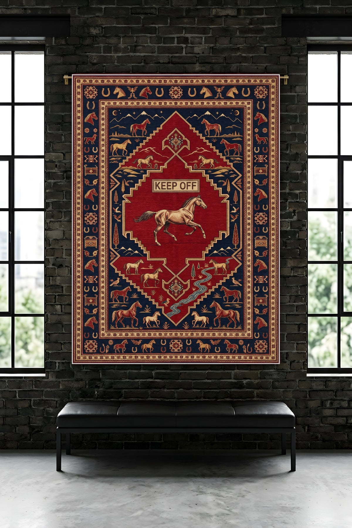 Dijital Yıkanabilir Etnik Retro Desen Kaymaz Taban Salon Halısı Mutfak Yolluk Çocuk Odası Halısı