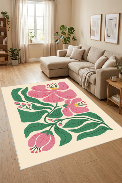Dijital Yıkanabilir Etnik Retro Desen Kaymaz Taban Salon Halısı Mutfak Halısı Yolluk Çocuk Halısı