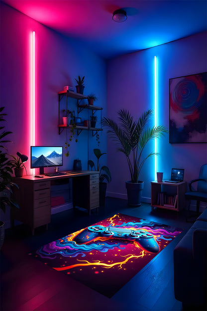 Gaming Halı Dijital Baskı Oyun Odası Halısı Kaymaz Taban Yıkanabilir Gamer Modern Tasarım