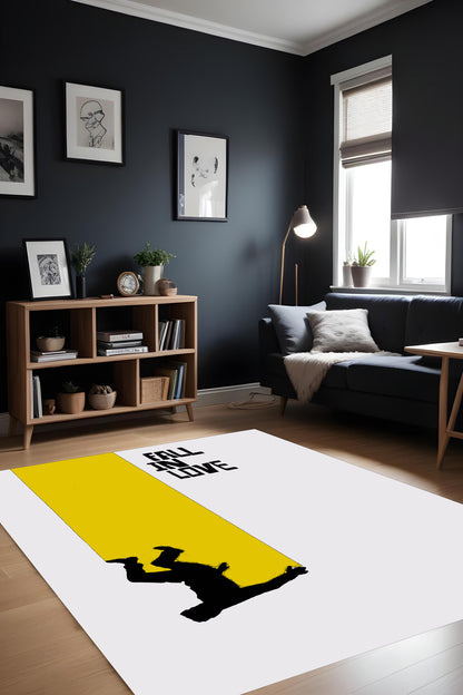Dijital Baskı Modern Sanatsal Figürlü Kaymaz Taban Makinada Yıkanabilir Salon Halısı Genç Oda Halısı