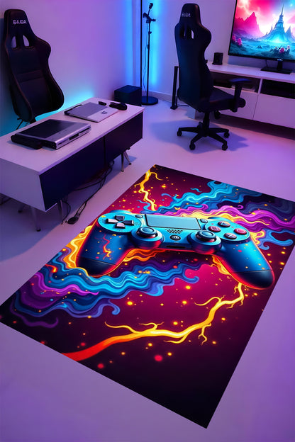 Gaming Halı Dijital Baskı Oyun Odası Halısı Kaymaz Taban Yıkanabilir Gamer Modern Tasarım