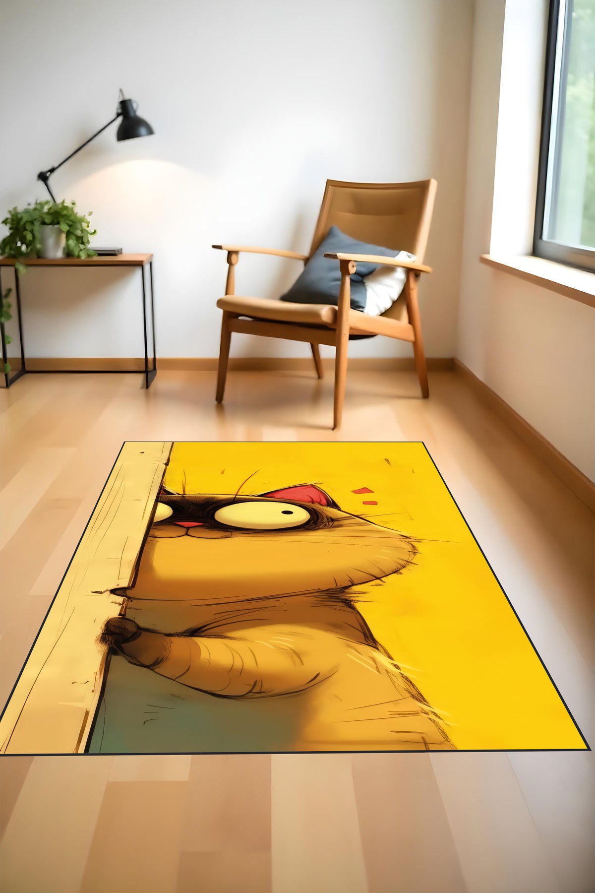 Makinede yıkanabilir kedi desenli kaymaz taban leke tutmaz çocuk halısı salon halısı ve yolluk