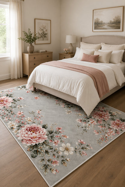 Dijital Yıkanabilir Etnik Retro Desen Kaymaz Taban Salon Halısı Mutfak Halısı Yolluk Çocuk Halısı