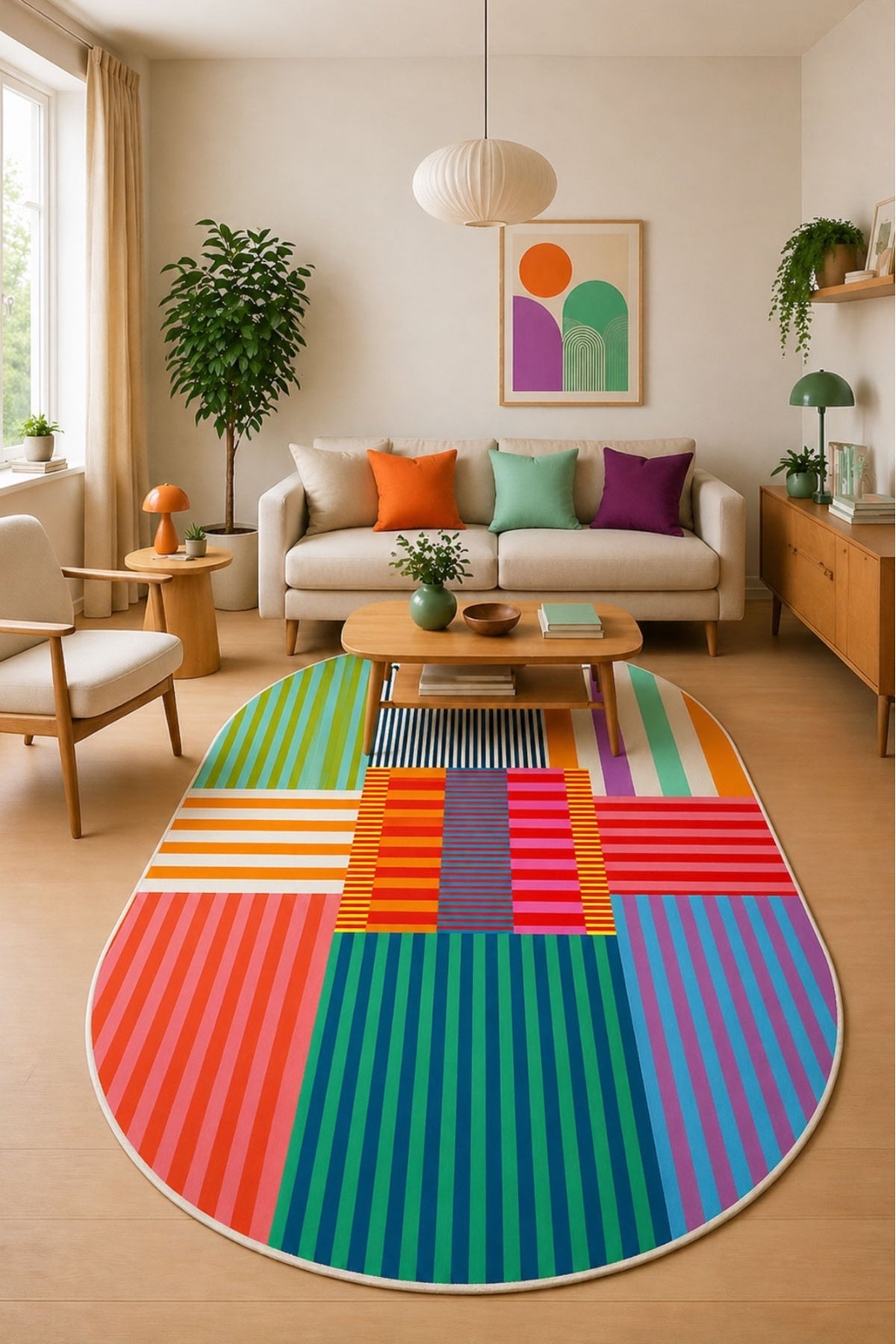Dijital Yıkanabilir Etnik Retro Desen Kaymaz Taban Salon Halısı Mutfak Halısı Yolluk Çocuk Halısı