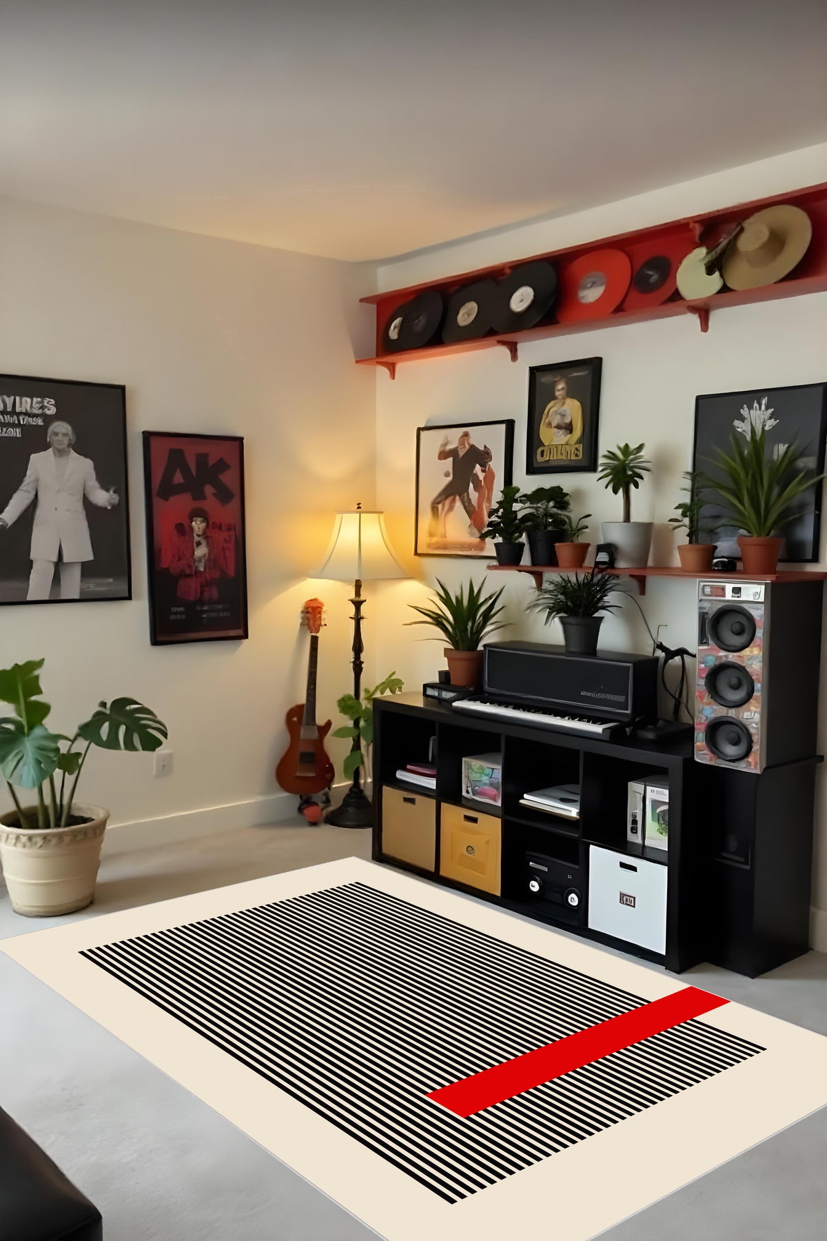 Dijital Baskı Bohem Tarz Kaymaz Taban Leke Tutmaz Makinada Yıkanabilir Salon Halısı ve Yolluk
