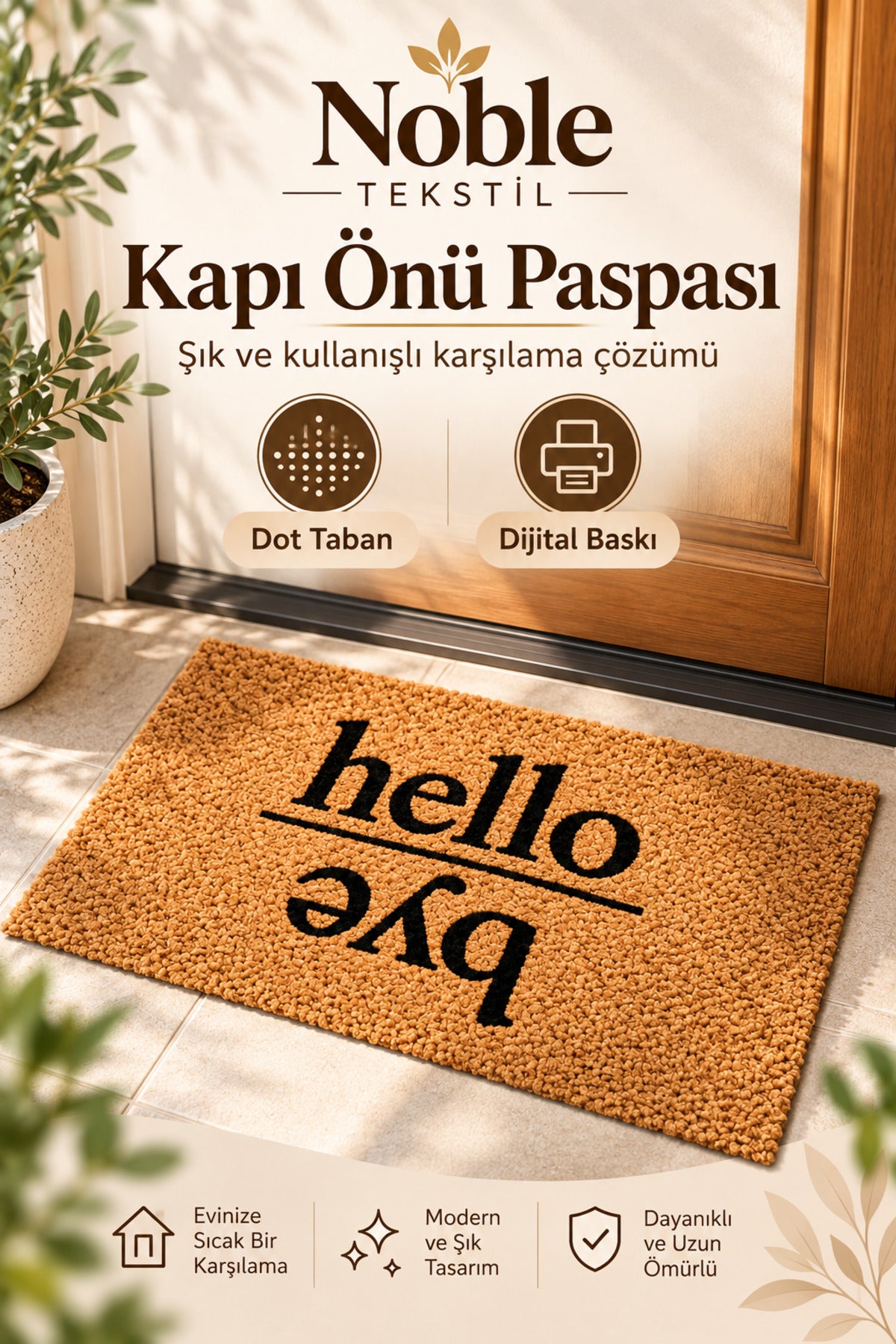 Dijital Baskı Makinede Yıkanabilir Yazılı Kapı Önü Paspası (40x60)