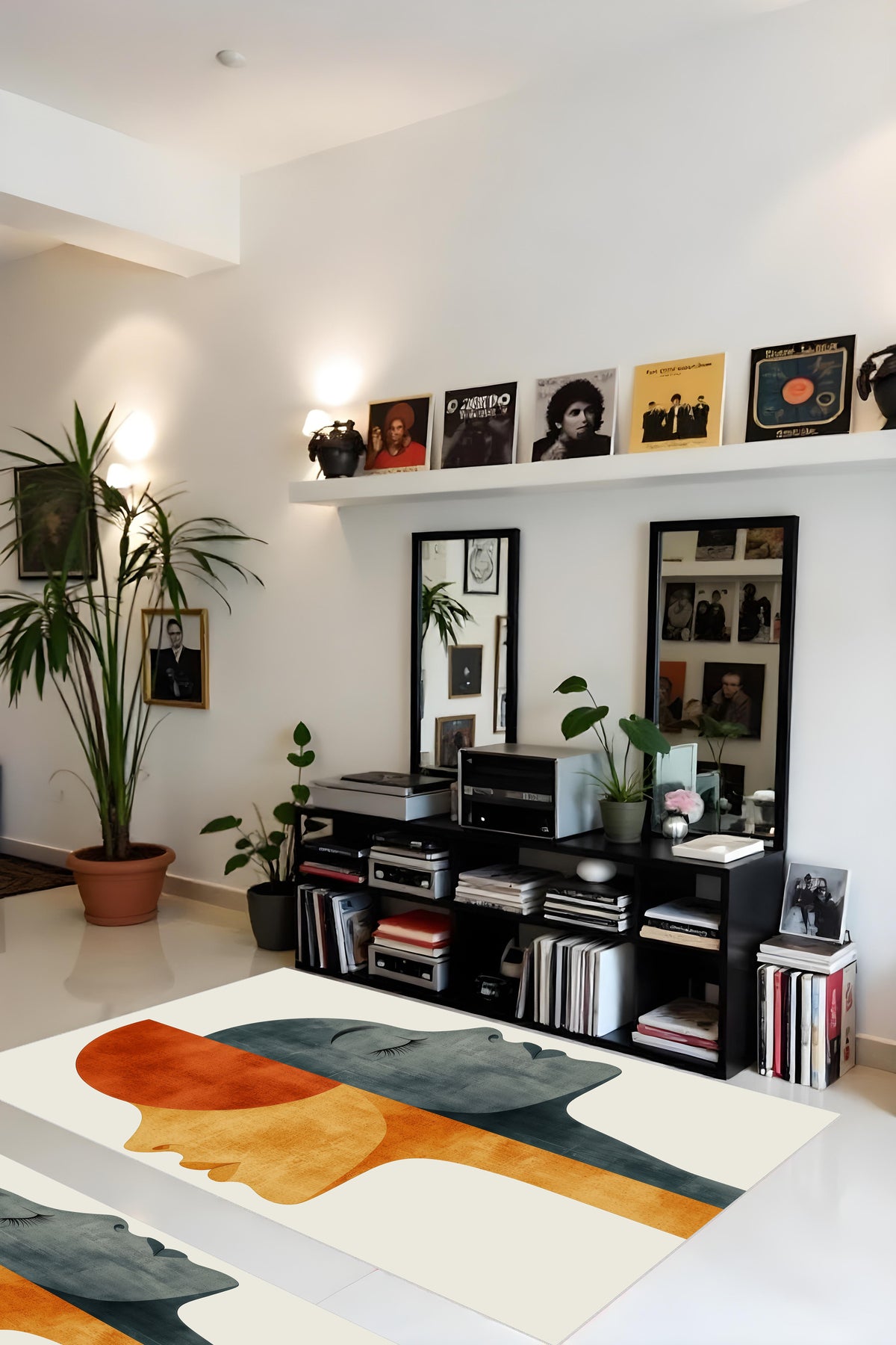 Dijital Baskı Bohem Tarz Kaymaz Taban Leke Tutmaz Makinada Yıkanabilir Salon Halısı ve Yolluk