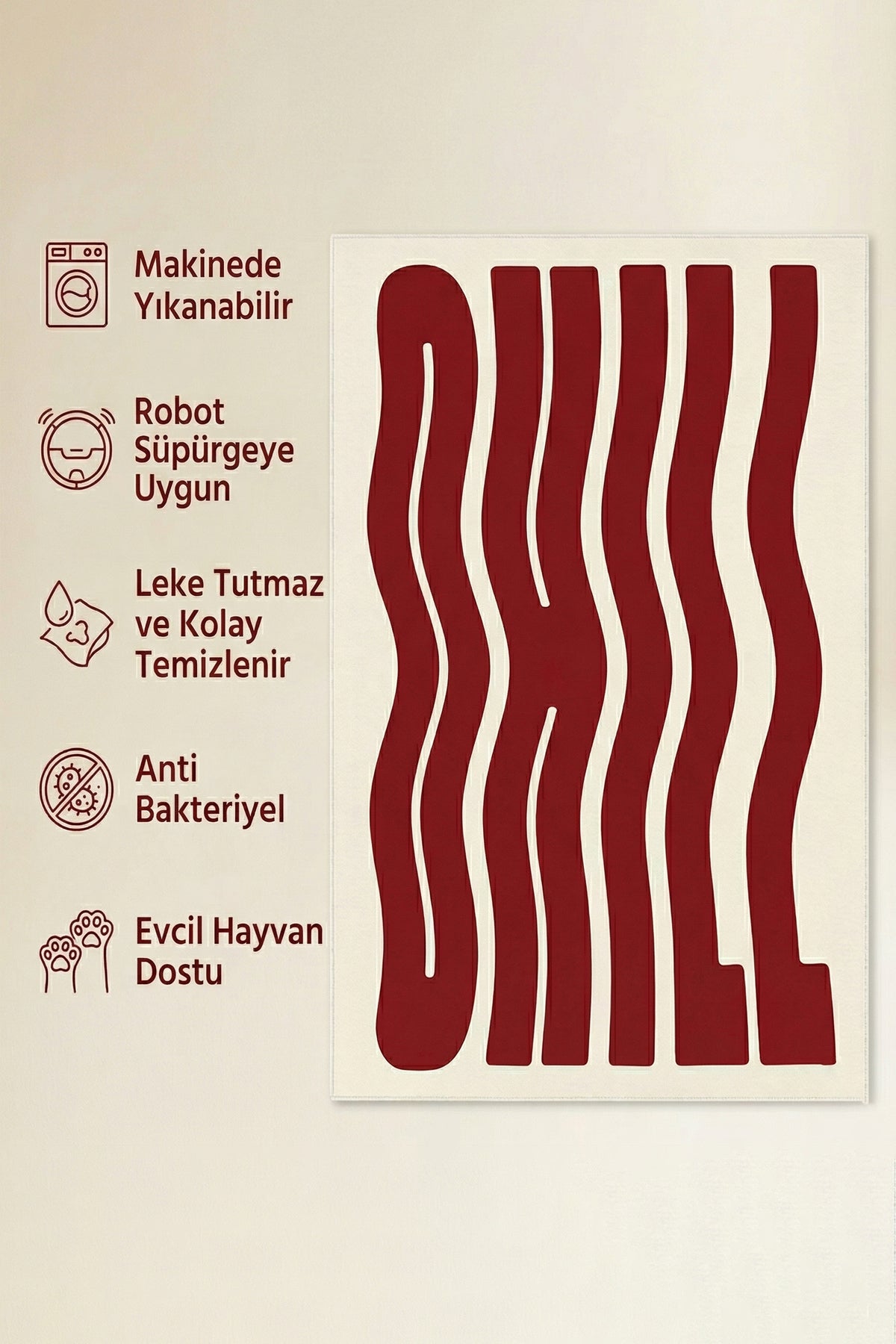 Dijital Yıkanabilir Etnik Retro Desen Kaymaz Taban Salon Halısı Mutfak Halısı Yolluk Çocuk Halısı