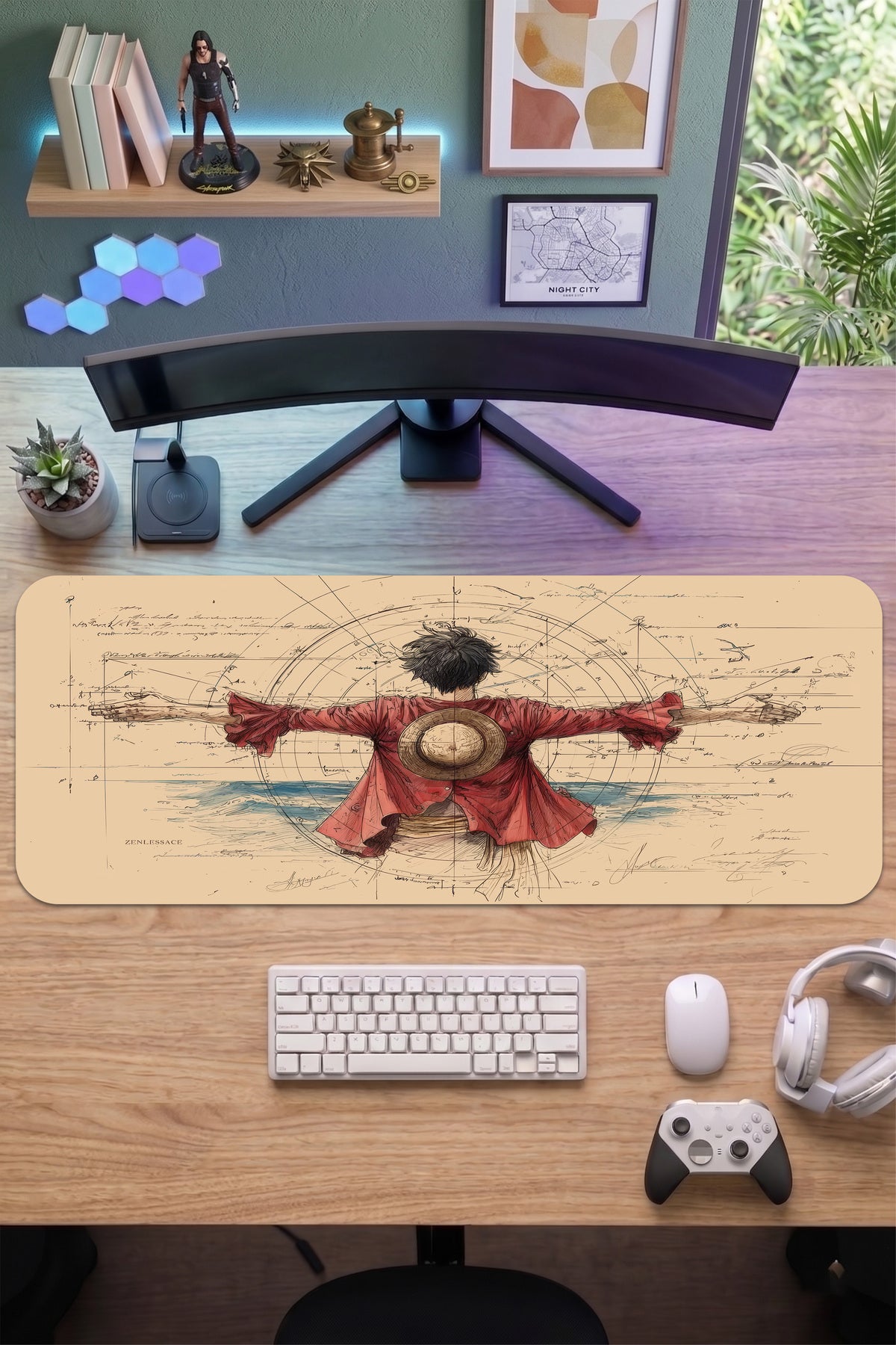 70x30 Profesyonel Gaming Mouse Pad - Kaydırmaz Taban, Pürüzsüz Yüzey, Hassas Kontrol, Dikişli Kenar