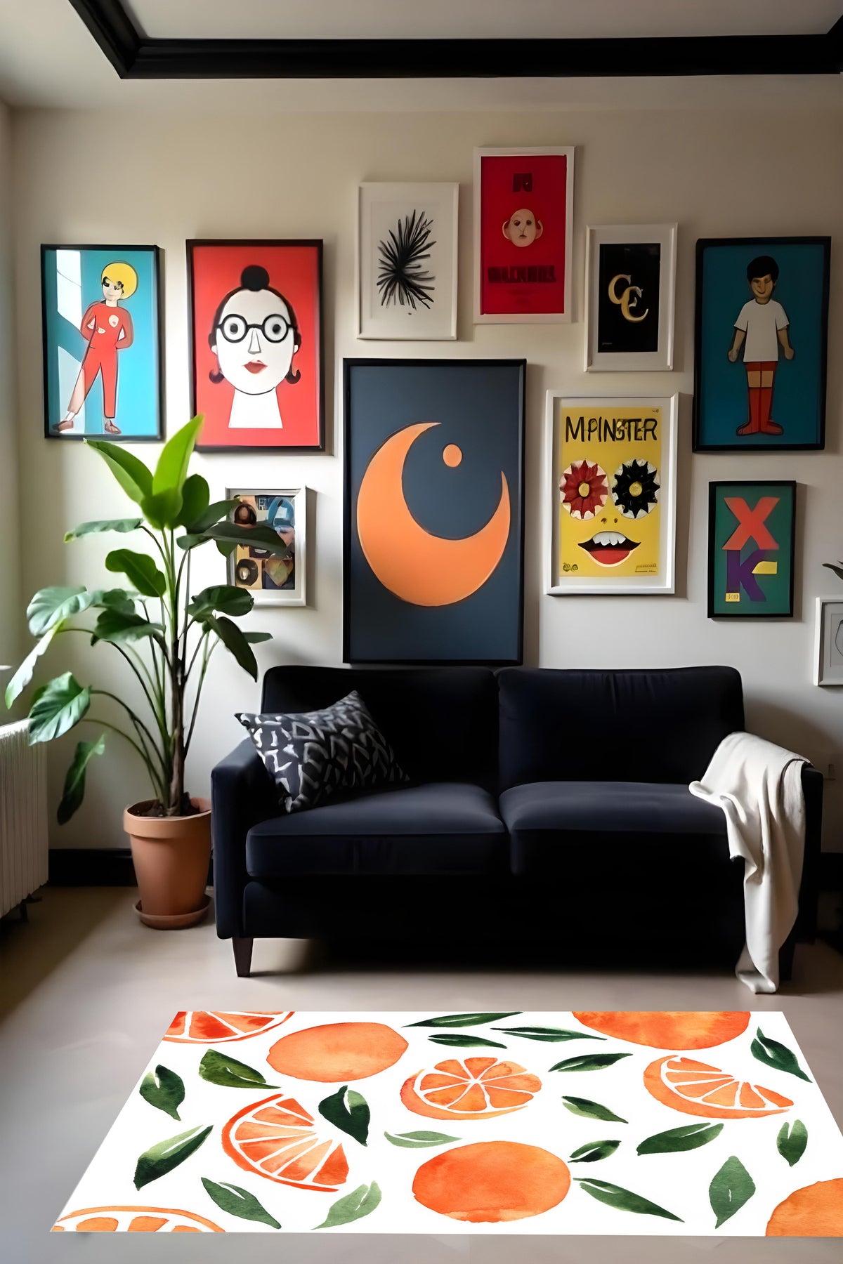 Dijital Baskı Modern Kaymaz Taban Leke Tutmaz Makinada Yıkanabilir Mutfak Halısı ve Balkon Halısı