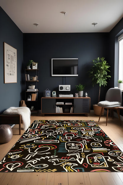 Makinede yıkanabilir renkli desen kaymaz taban leke tutmaz salon halısı çocuk halısı ve yolluk