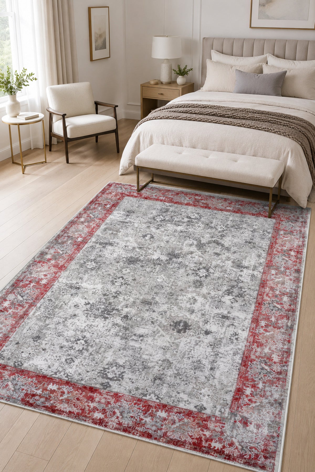 Dijital Yıkanabilir Etnik Retro Desen Kaymaz Taban Salon Halısı Mutfak Halısı Yolluk Çocuk Halısı