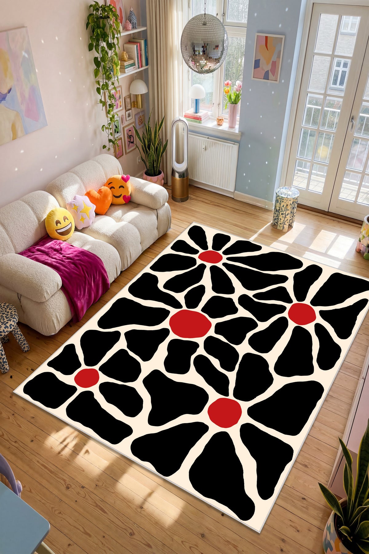 Dijital Yıkanabilir Etnik Retro Desen Kaymaz Taban Salon Halısı Mutfak Halısı Yolluk Çocuk Halısı
