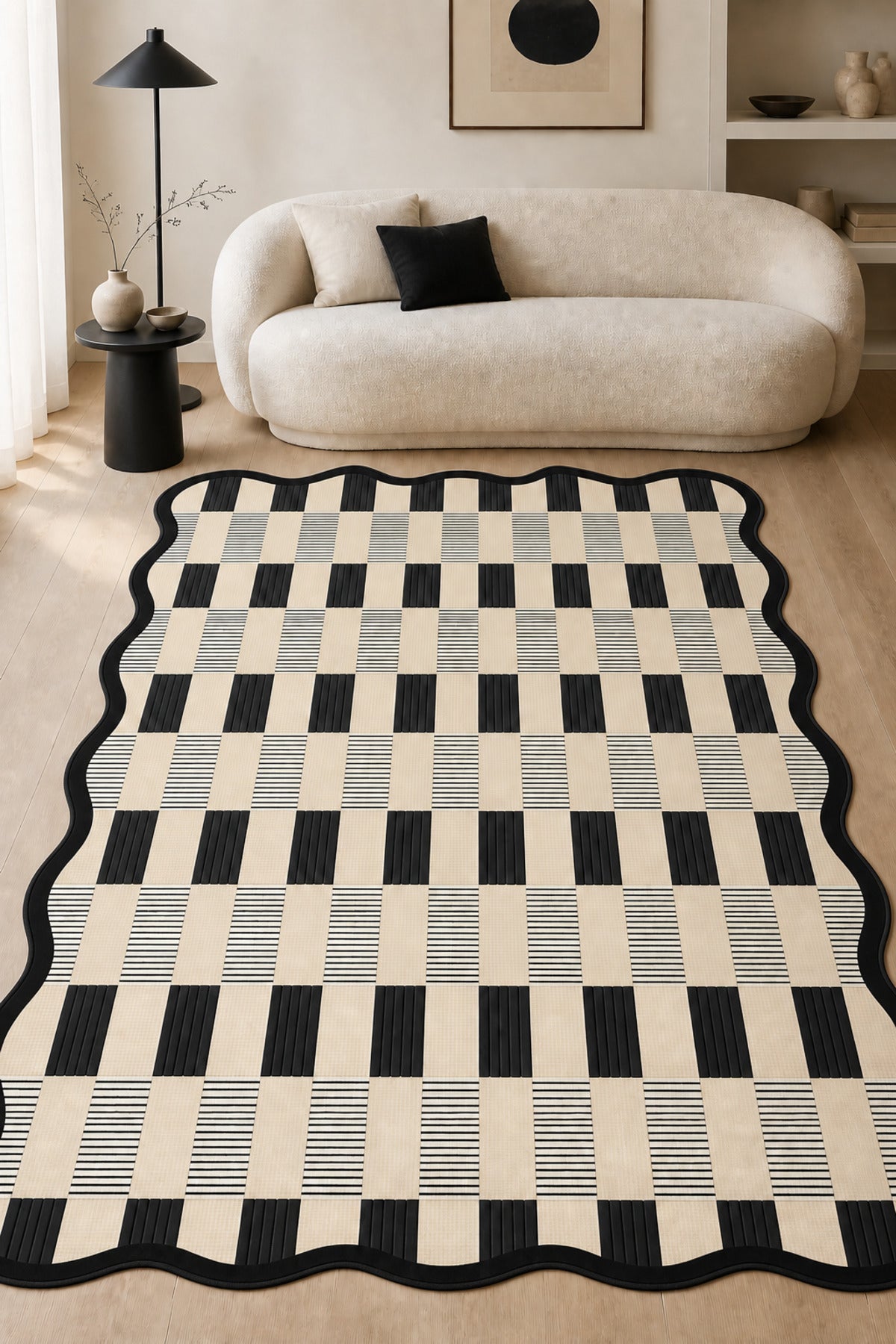 Dijital Yıkanabilir Lazer Kesim Halı Retro Desen Kaymaz Taban Salon Halısı Mutfak Halısı Yolluk