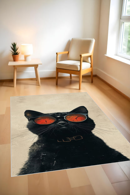 Makinede yıkanabilir kedi desenli kaymaz taban leke tutmaz çocuk halısı salon halısı ve yolluk