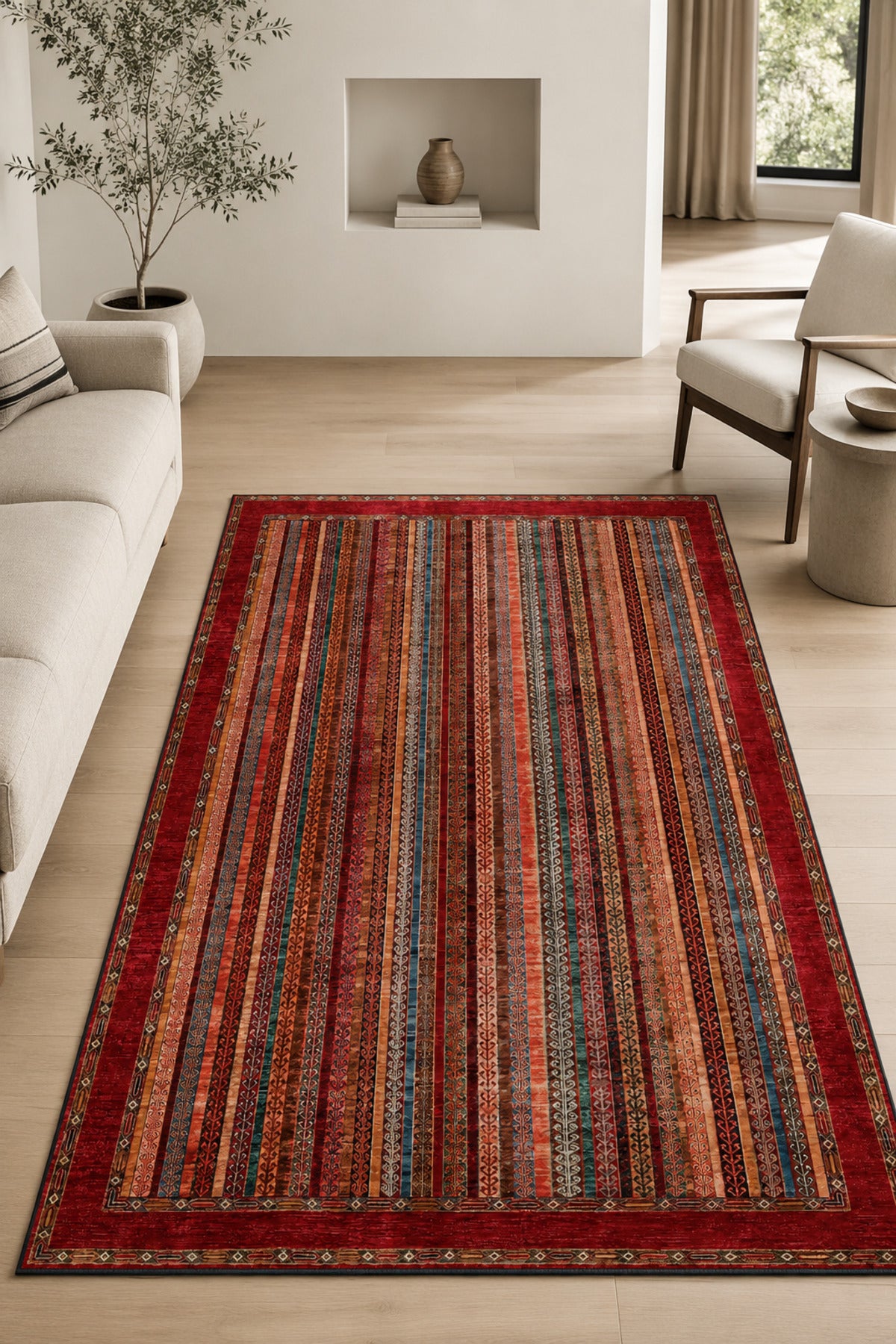 Dijital Yıkanabilir Etnik Retro Desen Kaymaz Taban Salon Halısı Mutfak Halısı Yolluk Çocuk Halısı