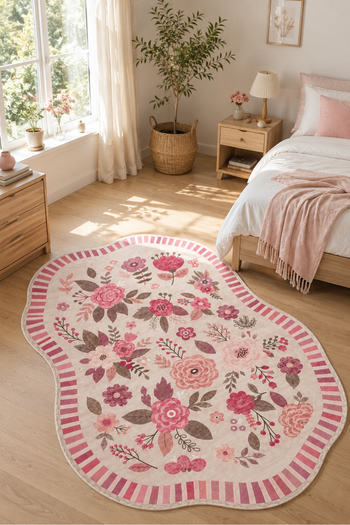 Dijital Yıkanabilir Lazer Kesim Halı Retro Desen Kaymaz Taban Salon Halısı Mutfak Halısı Yolluk