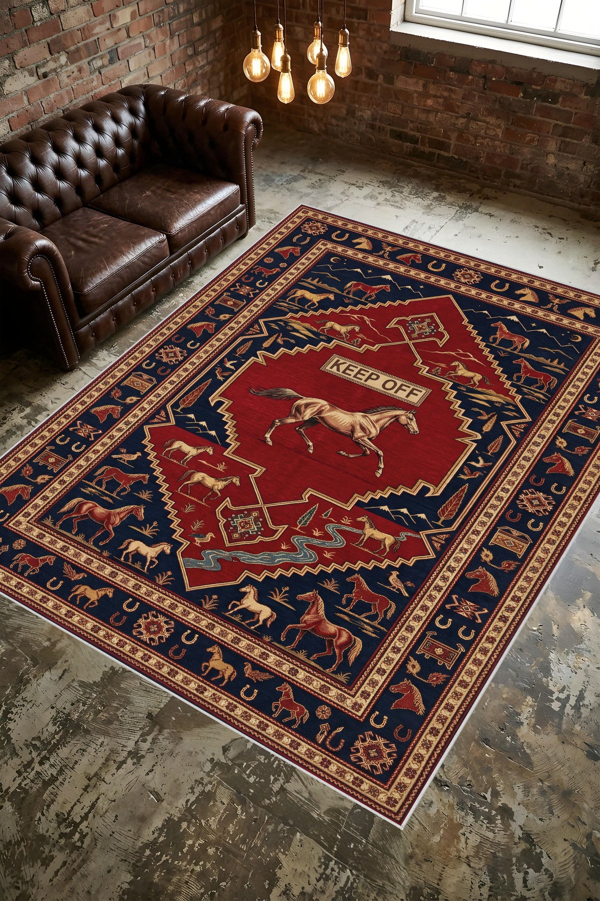 Dijital Yıkanabilir Etnik Retro Desen Kaymaz Taban Salon Halısı Mutfak Yolluk Çocuk Odası Halısı
