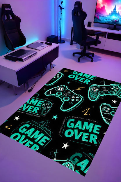 Gaming Halı Dijital Baskı Oyun Odası Halısı Kaymaz Taban Yıkanabilir Gamer Modern Tasarım
