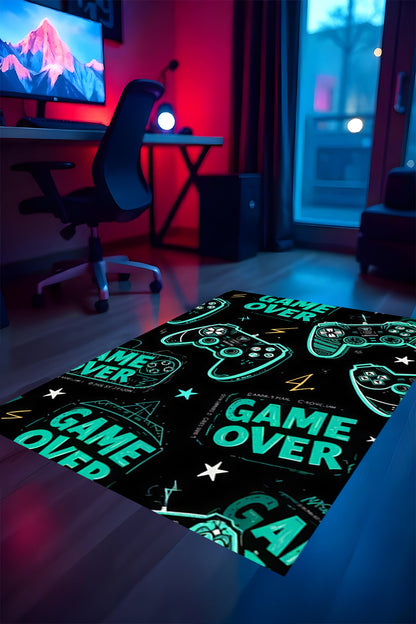 Gaming Halı Dijital Baskı Oyun Odası Halısı Kaymaz Taban Yıkanabilir Gamer Modern Tasarım