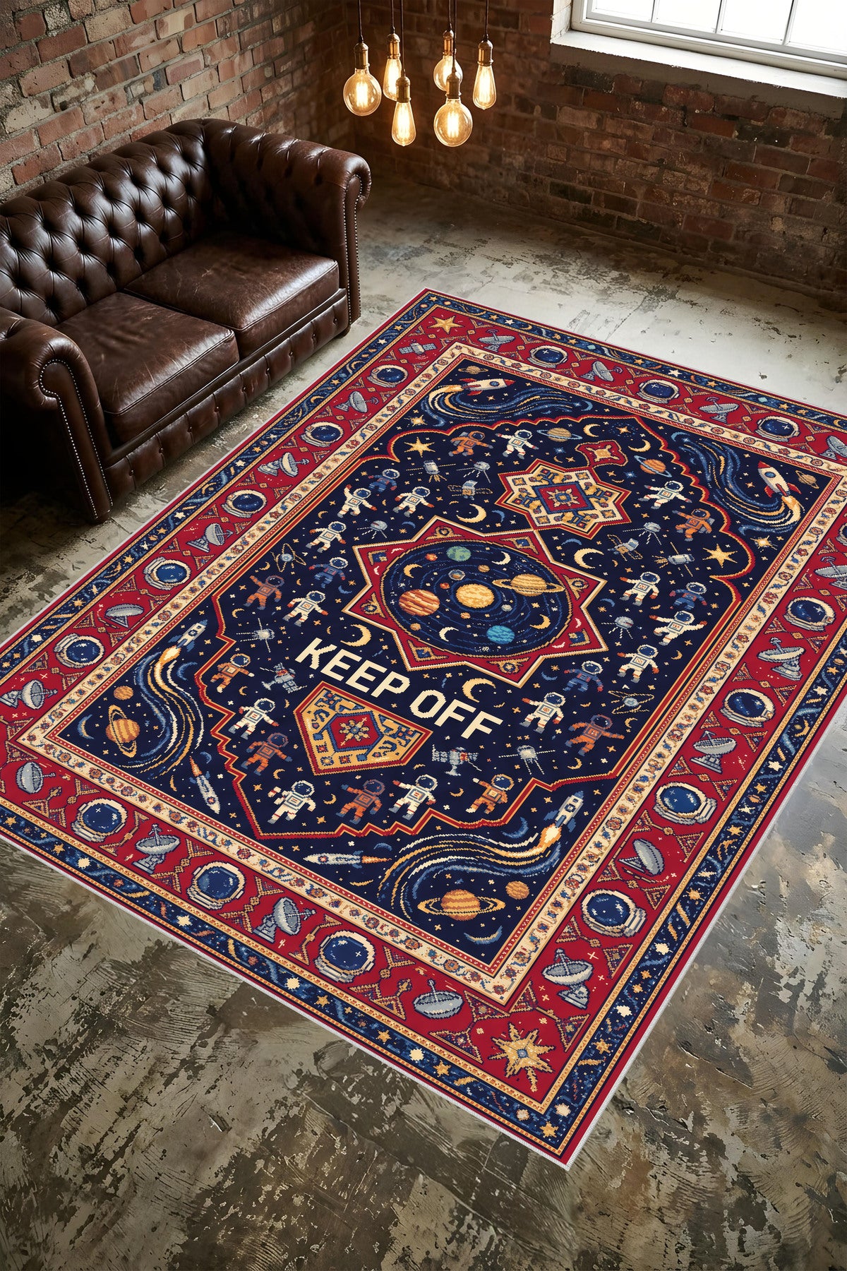 Dijital Yıkanabilir Etnik Retro Desen Kaymaz Taban Salon Halısı Mutfak Yolluk Çocuk Odası Halısı
