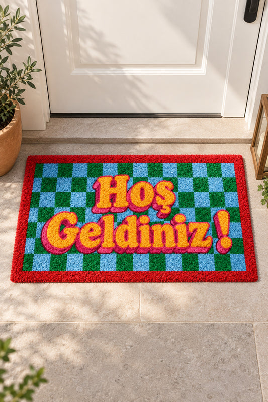 Dijital Baskı Makinede Yıkanabilir Yazılı Kapı Önü Paspası (40x60)