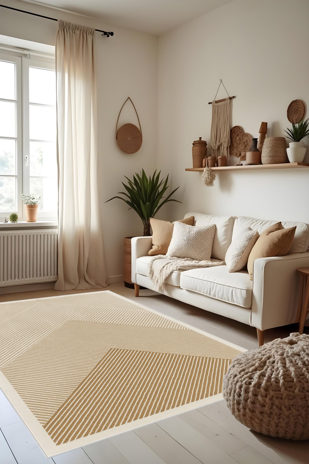 Makinede Yıkanabilir Geometrik Desen Kaymaz Taban Leke Tutmaz Mutfak Halısı Salon Halısı ve Yolluk