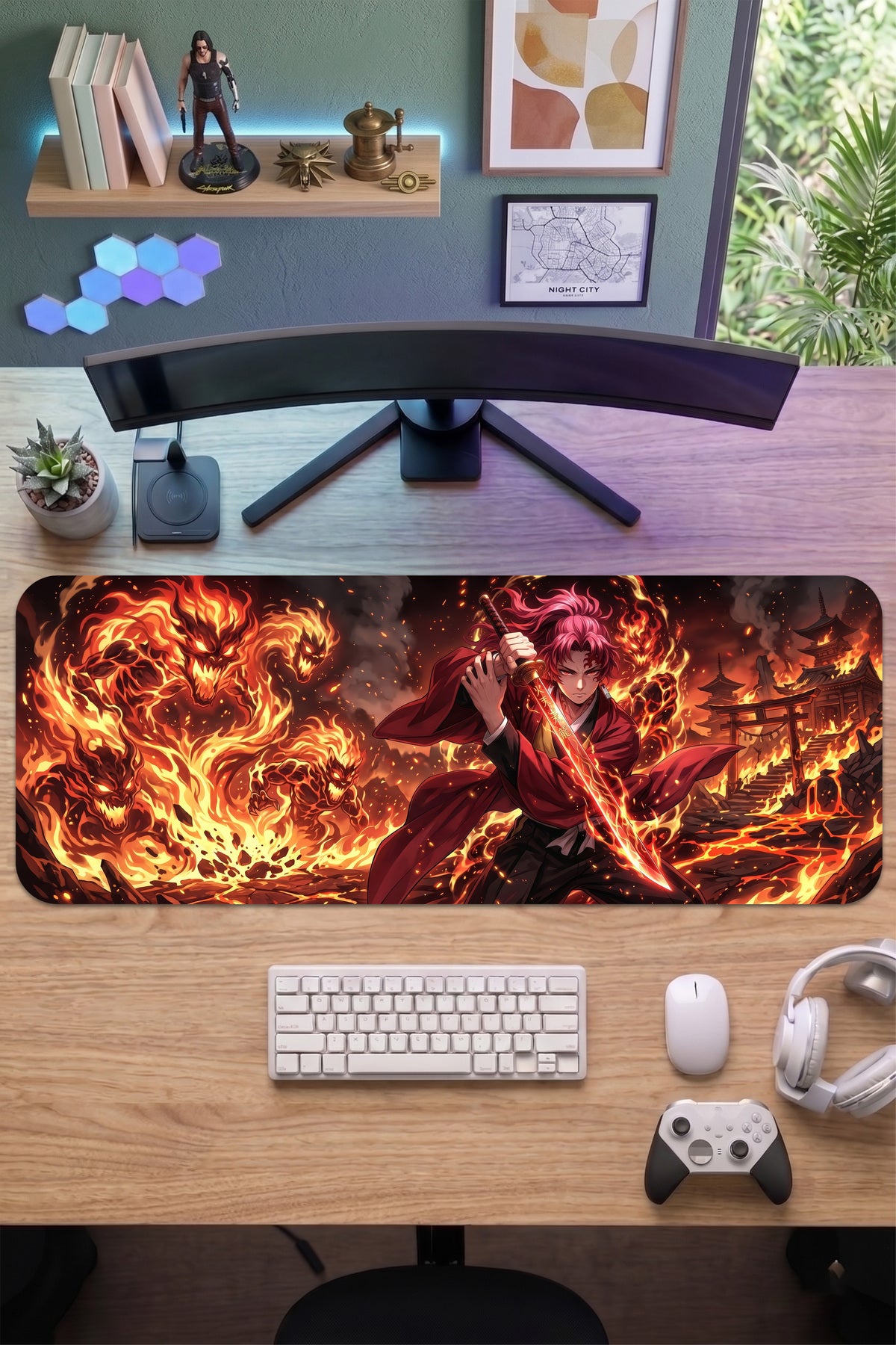 70x30 Profesyonel Gaming Mouse Pad - Kaydırmaz Taban, Pürüzsüz Yüzey, Hassas Kontrol, Dikişli Kenar