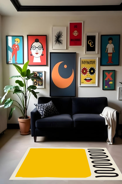 Dijital Baskı Bohem Tarz Kaymaz Taban Leke Tutmaz Makinada Yıkanabilir Salon Halısı ve Yolluk