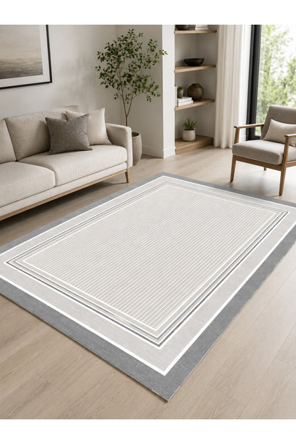 Dijital Kaymaz Yıkanabilir Geometrik Desen Salon Halısı Mutfak Halısı Yolluk