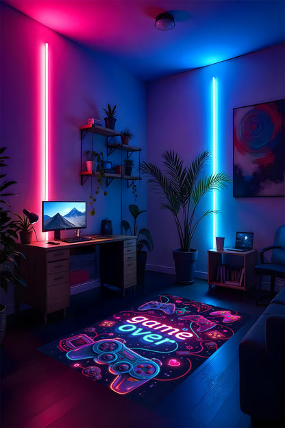Gaming Halı Dijital Baskı Oyun Odası Halısı Kaymaz Taban Yıkanabilir Gamer Modern Tasarım
