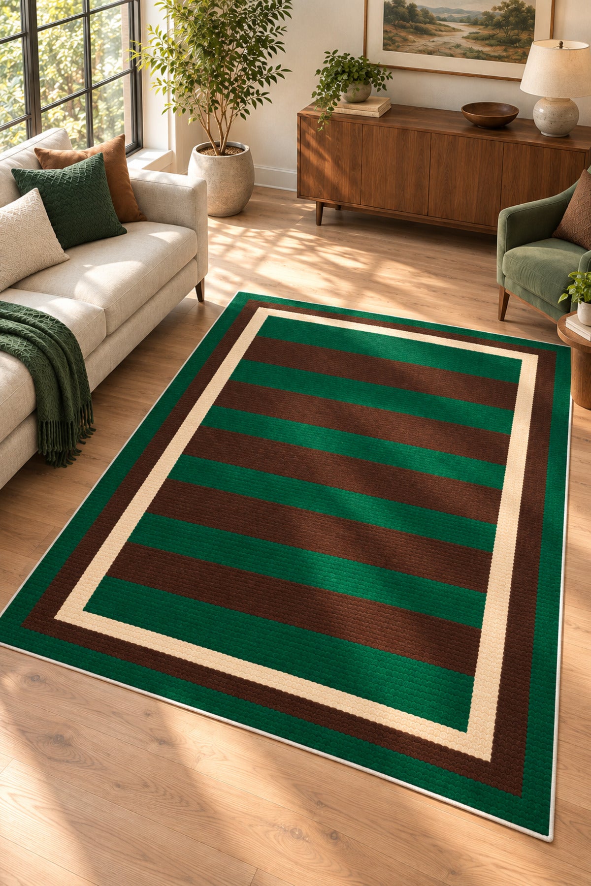 Dijital Yıkanabilir Halı Retro Desen Kaymaz Taban Salon Halısı Mutfak Halısı Yolluk
