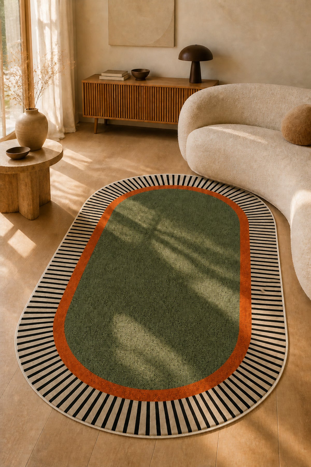 Dijital Yıkanabilir Lazer Kesim Halı Retro Desen Kaymaz Taban Salon Halısı Mutfak Halısı Yolluk