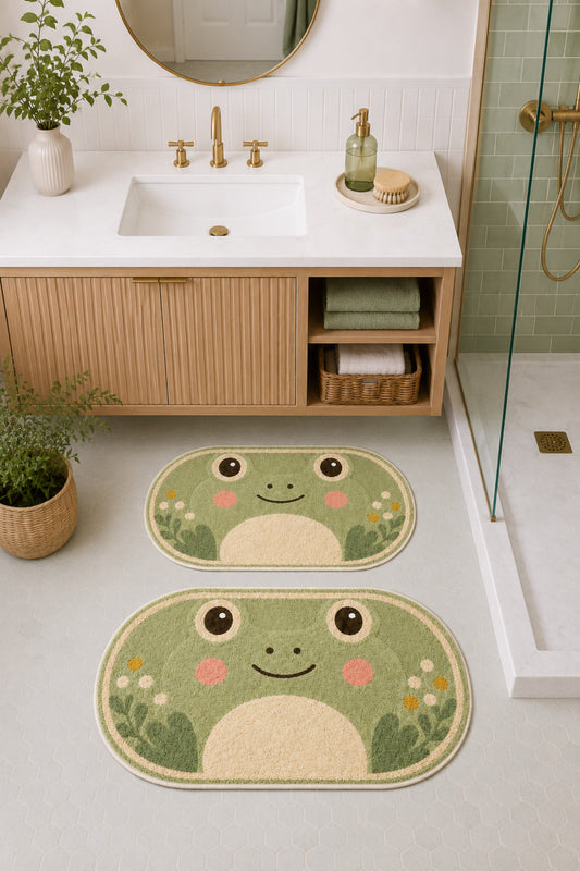 Dijital Kaymaz Yıkanabilir İkili Modern Banyo Paspası Banyo Halısı Banyo Dekor (40x60+60x90 cm)