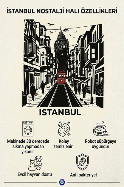 Dijital Yıkanabilir Etnik Retro Desen Kaymaz Taban Salon Halısı Mutfak Halısı Yolluk Çocuk Halısı
