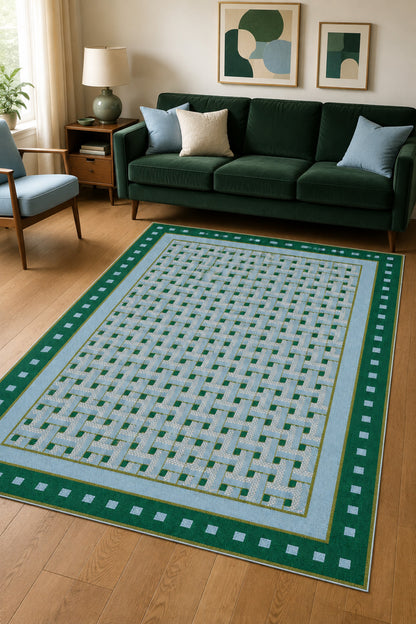 Dijital Yıkanabilir Halı Retro Desen Kaymaz Taban Salon Halısı Mutfak Halısı Yolluk