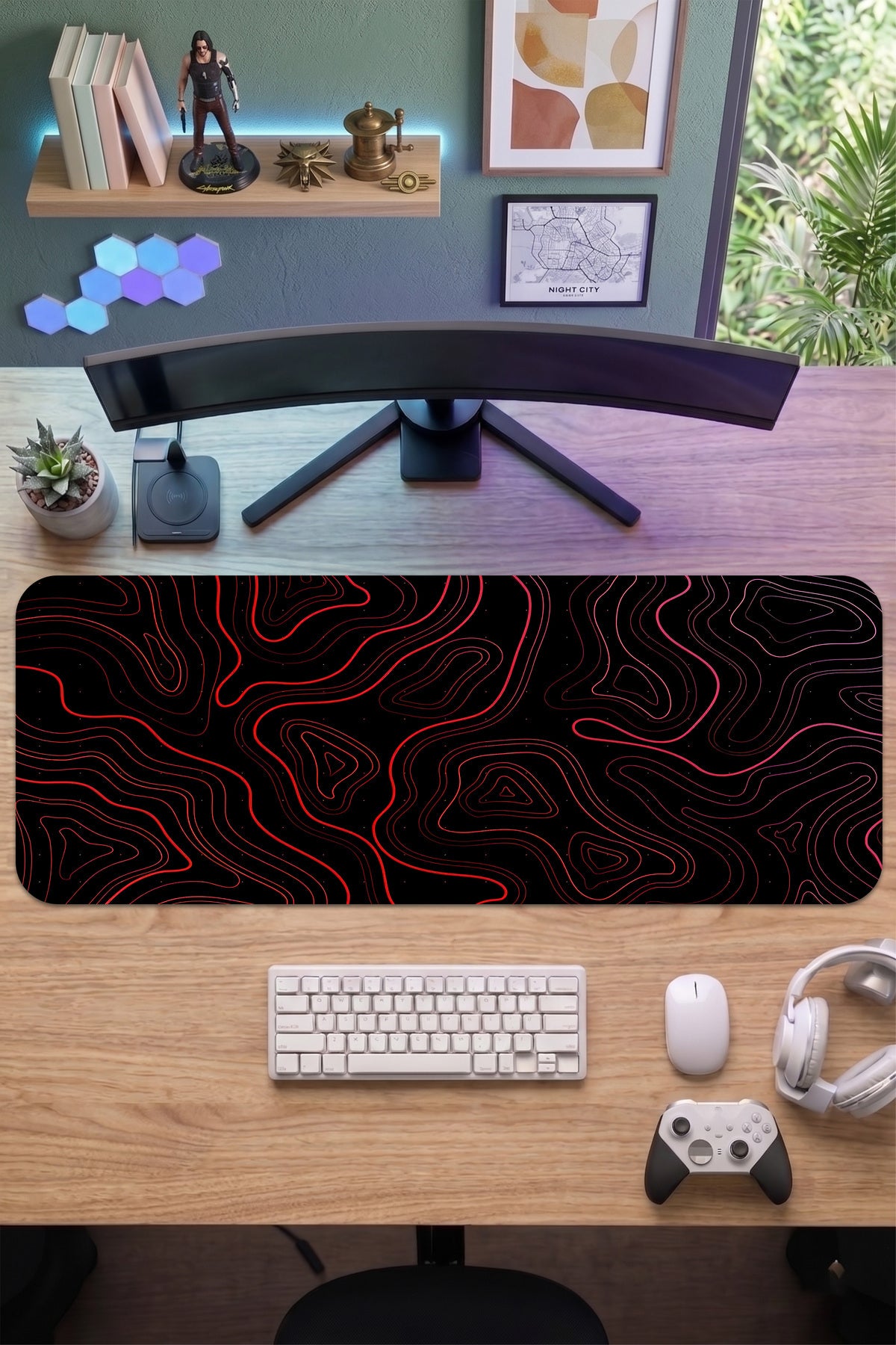 70x30 Profesyonel Gaming Mouse Pad - Kaydırmaz Taban, Pürüzsüz Yüzey, Hassas Kontrol, Dikişli Kenar