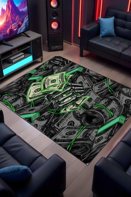 Makinede yıkanabilir dijital baskı Dolar Desenli Gamer Halısı kaymaz taban çocuk halısı ve yolluk