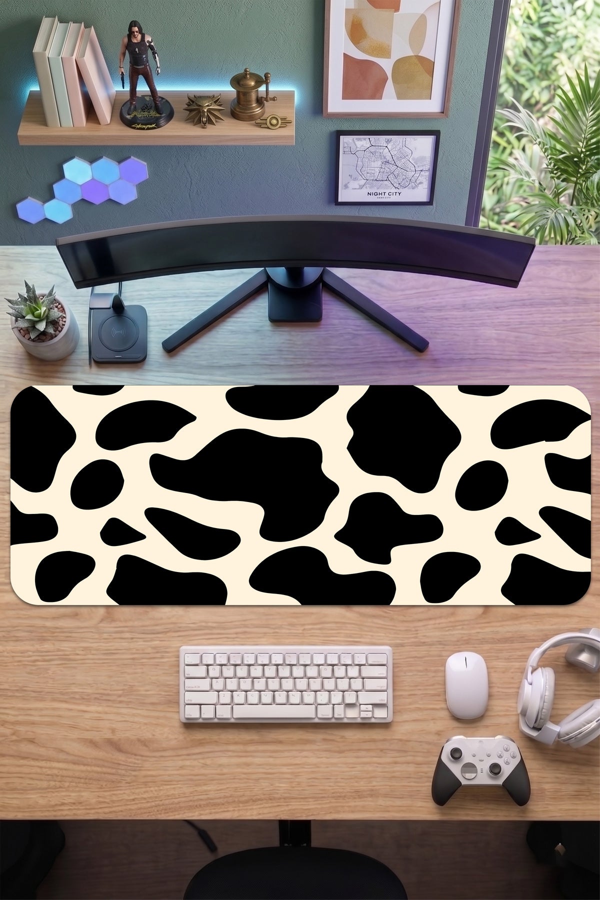 70x30 Profesyonel Gaming Mouse Pad - Kaydırmaz Taban, Pürüzsüz Yüzey, Hassas Kontrol, Dikişli Kenar