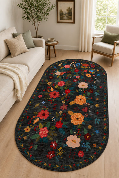 Dijital Yıkanabilir Etnik Retro Desen Kaymaz Taban Salon Halısı Mutfak Halısı Yolluk Çocuk Halısı