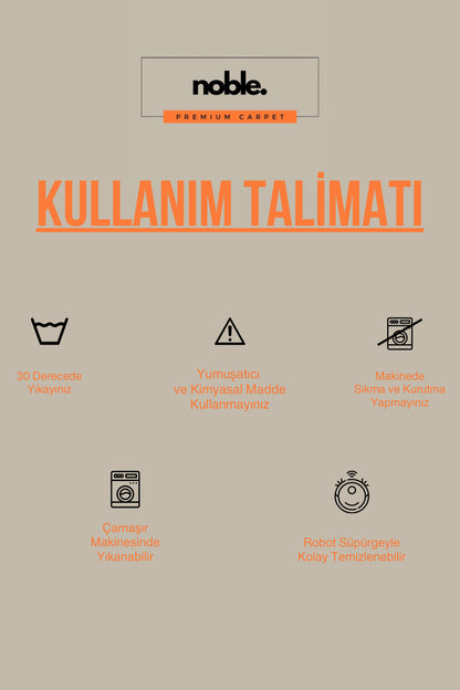 Dijital Baskı Hasır Görünümlü Siyah Çerçeveli Oval Makinada Yıkanabilir Salon Mutfak Yolluk Halısı