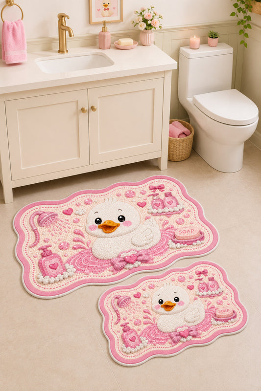 Dijital Kaymaz Yıkanabilir İkili Modern Banyo Paspası Banyo Halısı Banyo Dekor (40x60+60x90 cm)