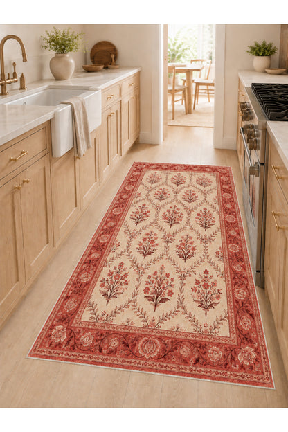 Dijital Kaymaz Yıkanabilir Patchwork Vintage Retro Salon Halısı Mutfak Halısı Yolluk