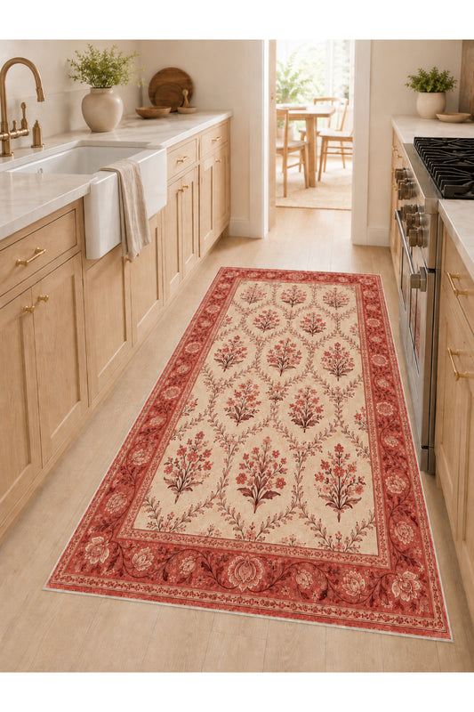 Dijital Kaymaz Yıkanabilir Patchwork Vintage Retro Salon Halısı Mutfak Halısı Yolluk