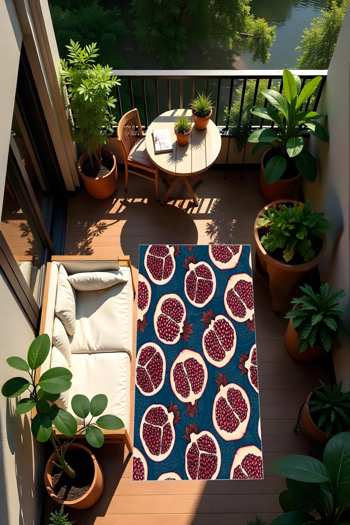 Dijital Baskı Modern Kaymaz Taban Leke Tutmaz Makinada Yıkanabilir Mutfak Halısı ve Balkon Halısı