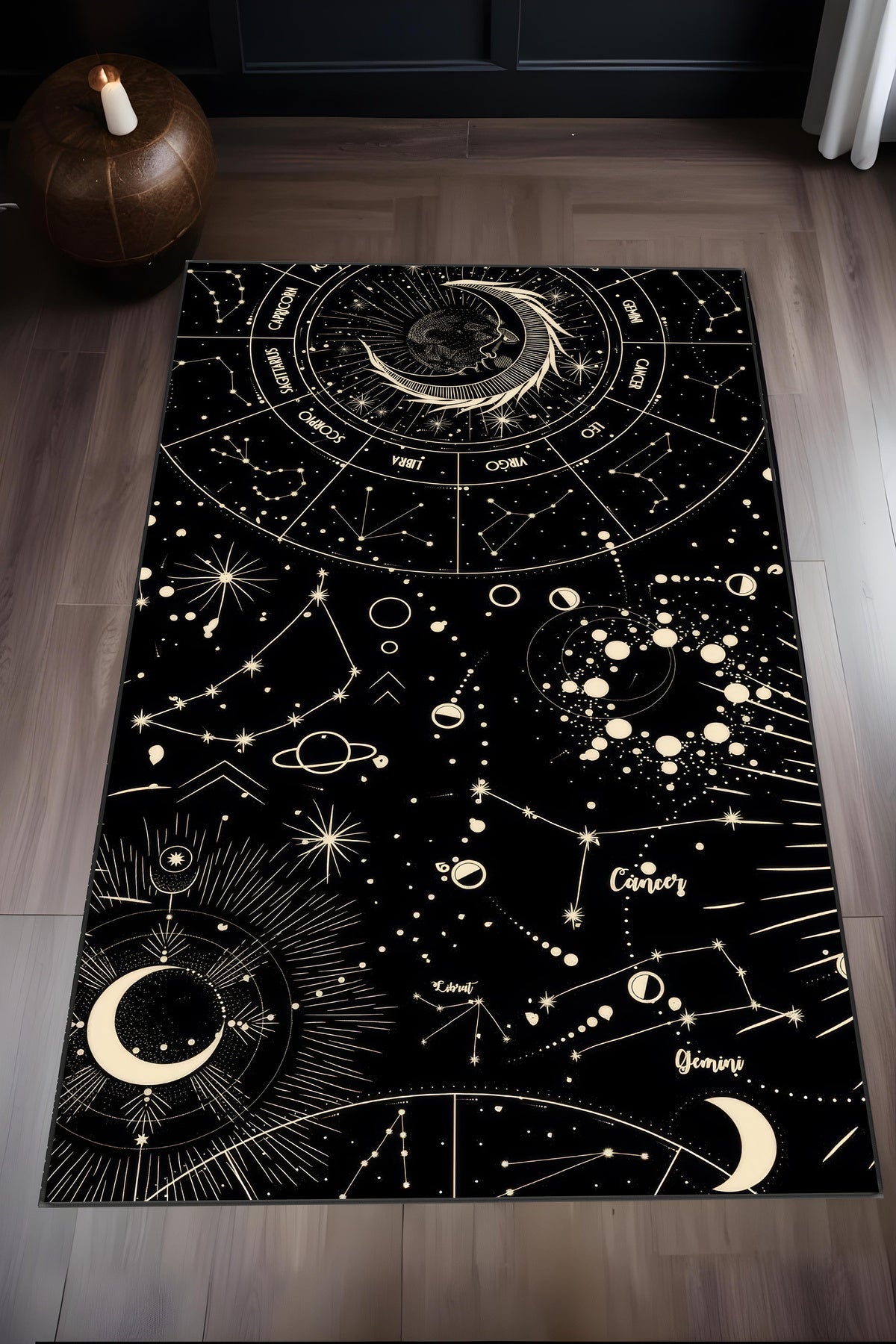 Makinede yıkanabilir astronomi desen kaymaz taban leke tutmaz salon halısı genç halısı çocuk halısı