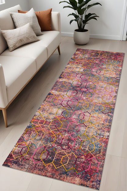 Dijital Baskı Renkli Geçişli Modern Dekoratif Makinada Yıkanabilir Salon Mutfak ve Yolluk Halı