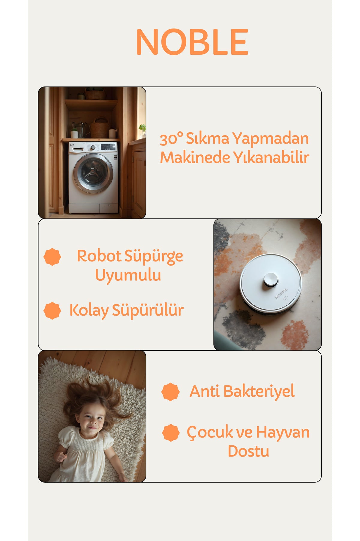 Makinede yıkanabilir kaymaz taban leke tutmaz bohem desen mutfak halısı salon halısı ve yolluk